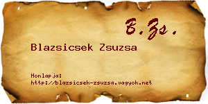 Blazsicsek Zsuzsa névjegykártya